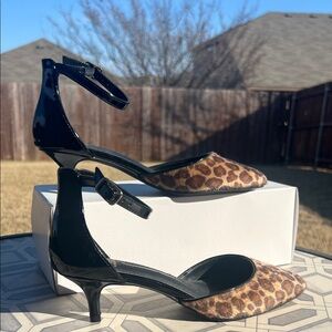 Leopard Print and Black Women's Heels